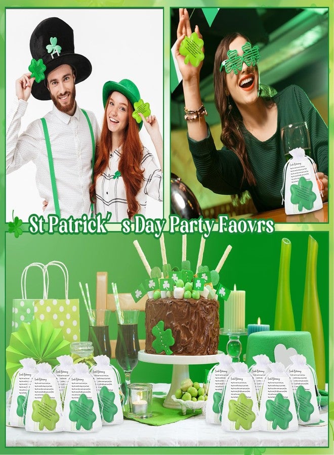 Simgoing 150 Pcs St. Patrick's Day Gift Set 50 Pcs Shamrock Stress Ball, Blessing Card and Organza Bag, Clover Squeeze Relief Toy Irish Festivals Party - Image 5